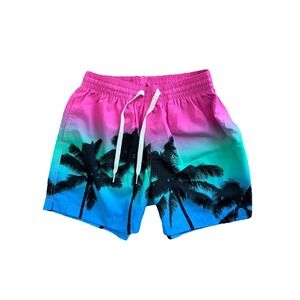 Chubbies Swim Trunks Men's Small 5.5" Inseam Pink Palm Tree Beach Lined Suit